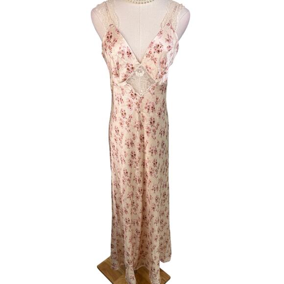Cami NYC Rika Floral Hammered Silk Dress ivory pink size 6 - Picture 7 of 15